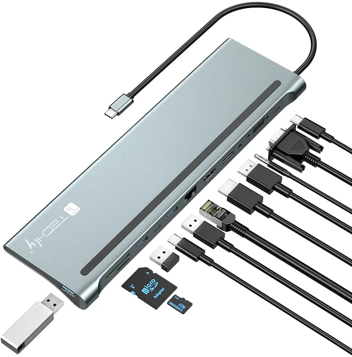 TECHly IUSB31C-DOCK12DPHD-USB-C 12-In-1-Docking-Station-product-img