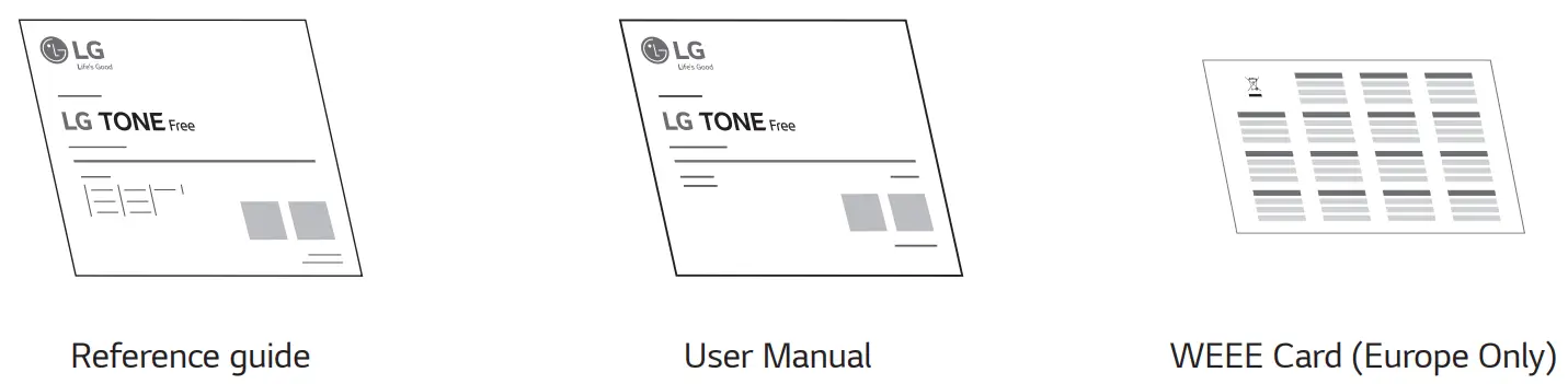 LG HBS FN6 HBS FN5U HBS FN4 Tone Free Bluetooth Stereo Headset - Product Components 1