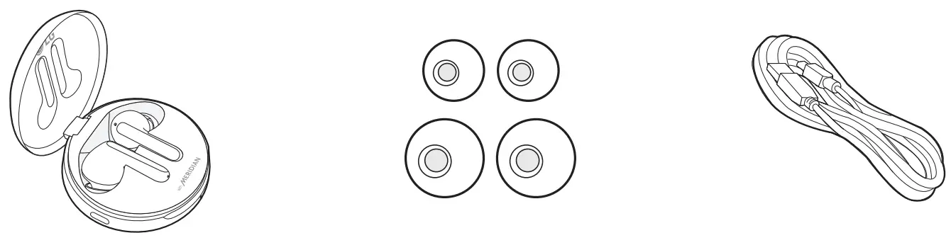 LG HBS FN6 HBS FN5U HBS FN4 Tone Free Bluetooth Stereo Headset - Product Components