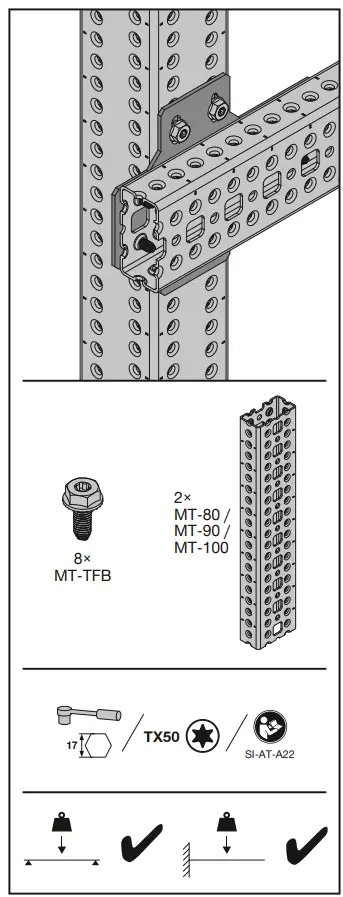 HILTI MT-C-GLP X A OC Connector plate - Multi-duty channel  Mounting instruction