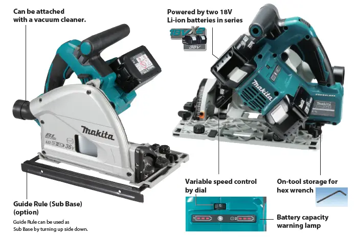 makita DSP600ZJ Cordless Plunge Cut Saw 4