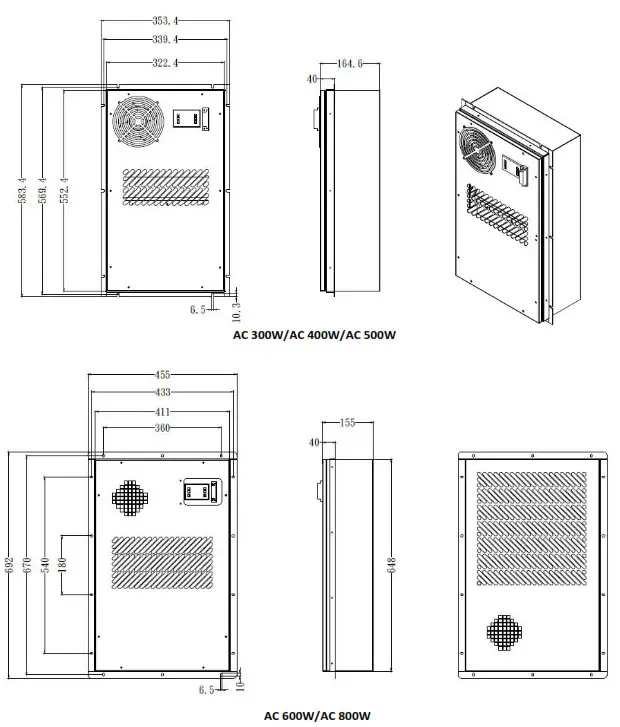 AZE 1000BTU Outdoor Cabinet Air Conditioner - 2