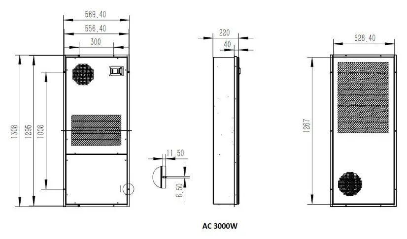 AZE 1000BTU Outdoor Cabinet Air Conditioner - 4