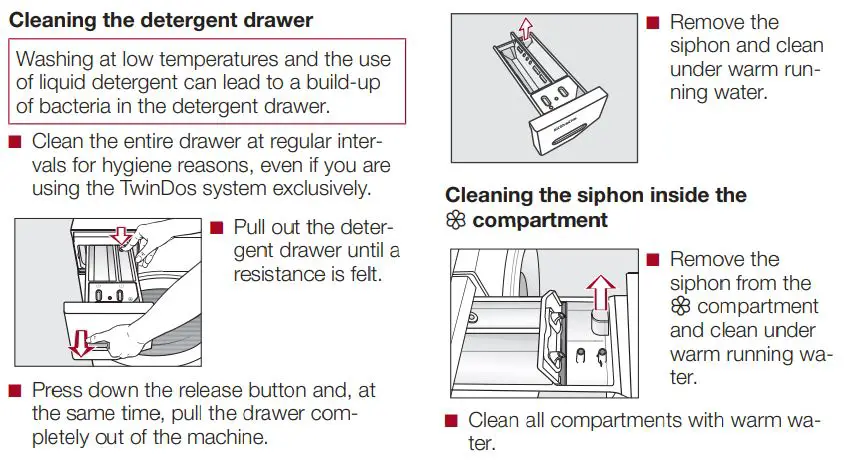 Miele WXF 660 WCS W1 24 Inch Lotus White Front Load Washer User Guide - Cleaning and care
