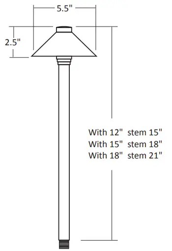 sollos PTH055 5.5 Inch Traditional Hat Path Light 2