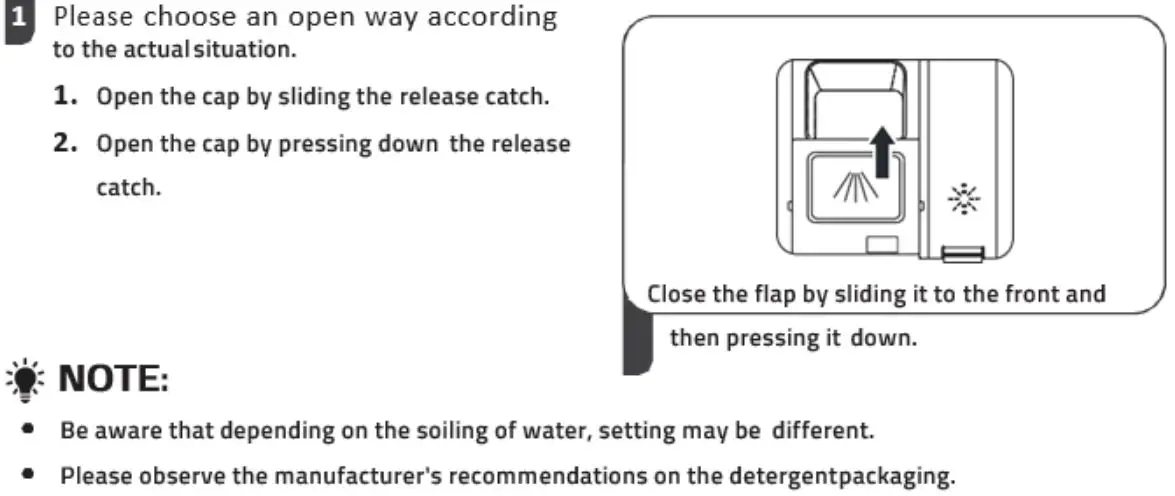COOKOLOGY CBID601 Dishwasher Instruction Manual - Filling The Detergent Dispenser