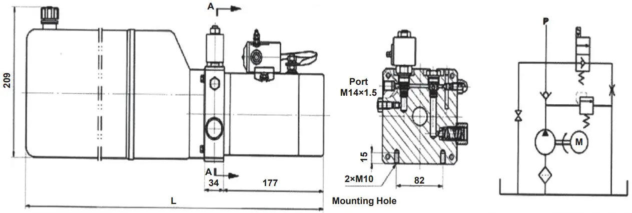 ORION HPD 06LD BK Jay Single Acting Hydraulic Power Unit - Figure