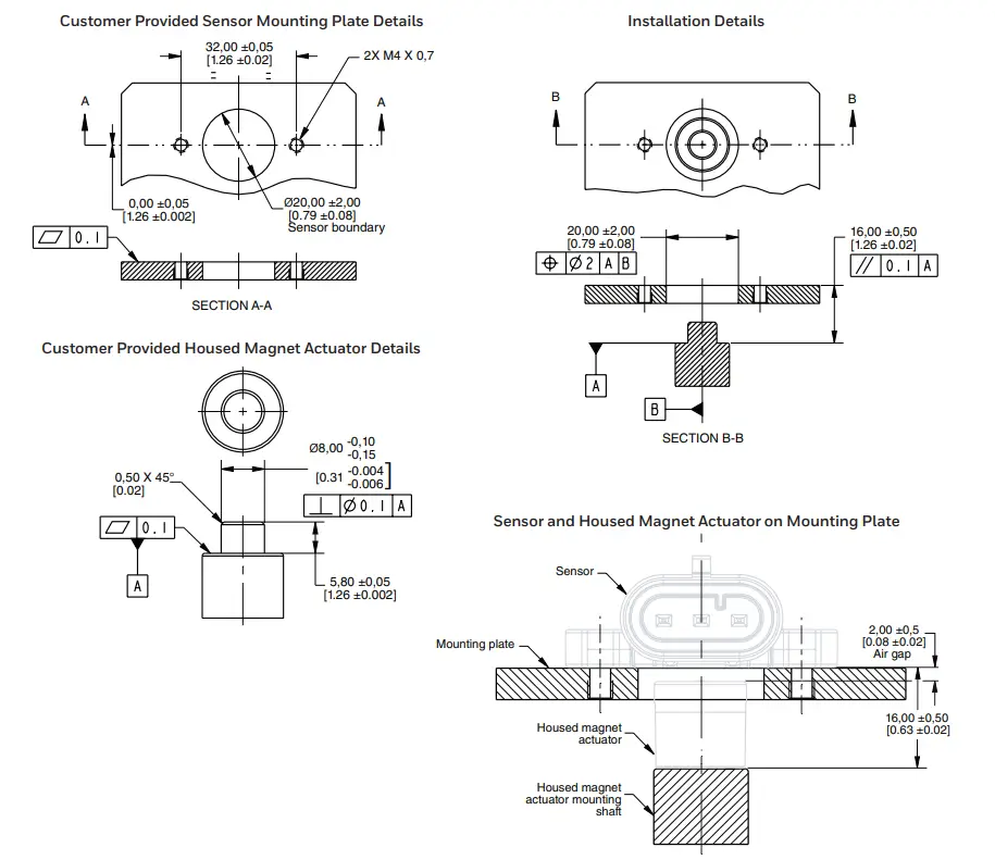 Honeywell 32307666 Hall-Effect Rotary Position Sensors, Rtp Series - fig 1