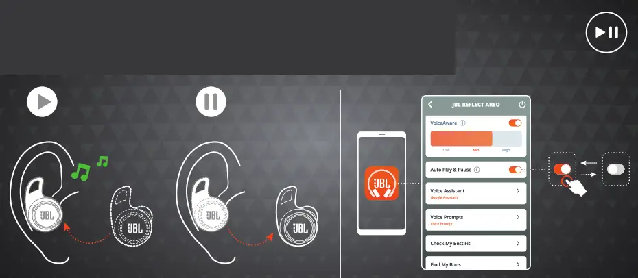 JBL Reflect Aero TWS Headphones Black - 8