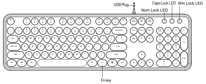 Meidosa SK-623 Wired Keyboard - Hardware