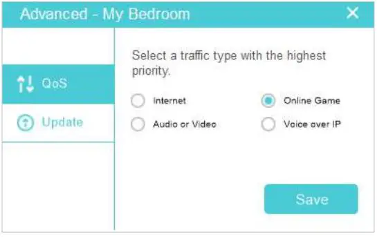 tp-link tpPLC Utility Computer Software for Powerline Adapters and Extenders User Guide - Go to the QoS page, select a traffic type, and click Save
