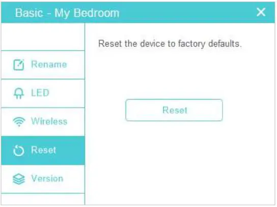 tp-link tpPLC Utility Computer Software for Powerline Adapters and Extenders User Guide - Go to the Reset page, and click Reset