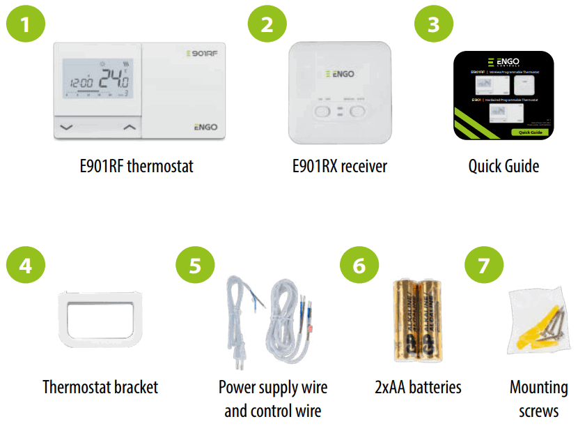 ENGO E901RF Wireless Controller - Package content