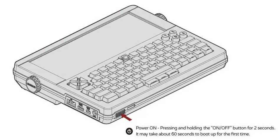 Liliputing DevTerm Open Source Portable Terminal User Manual - Turn on the power