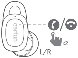 earfun TW301 - Hands free Conversation - Answer End a call