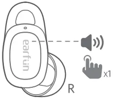 earfun TW301 - Playing Music - Volume Up