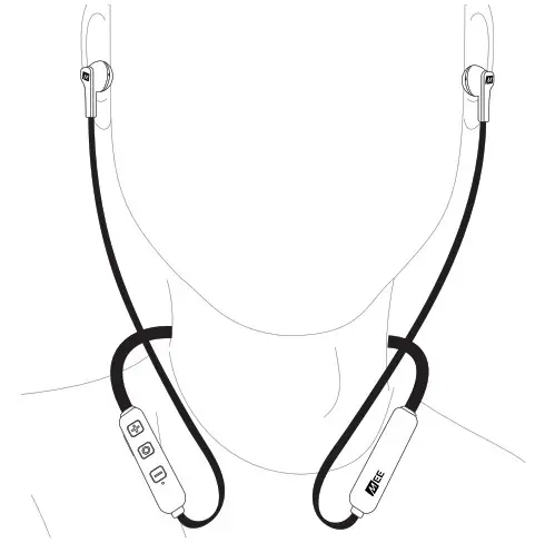 MEE audio N1 Bluetooth Wireless Neckband In-Ear Headphones WEARING THE N1 2