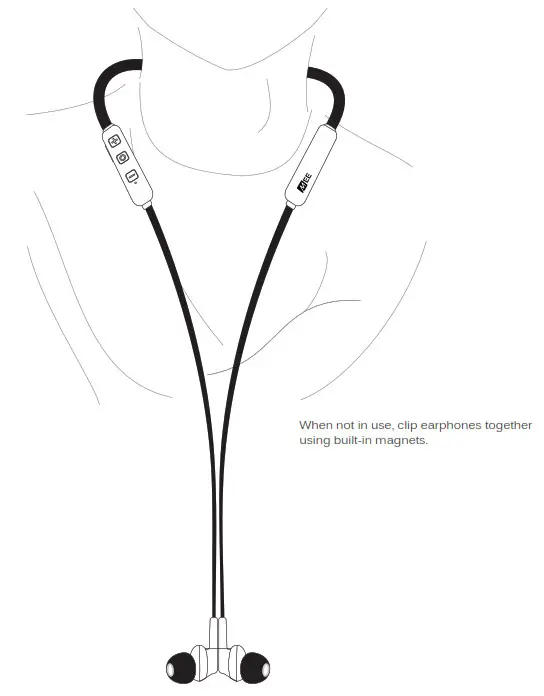 MEE audio N1 Bluetooth Wireless Neckband In-Ear Headphones WEARING THE N1 3
