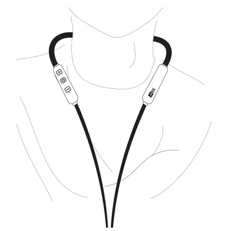 MEE audio N1 Bluetooth Wireless Neckband In-Ear Headphones WEARING THE N1