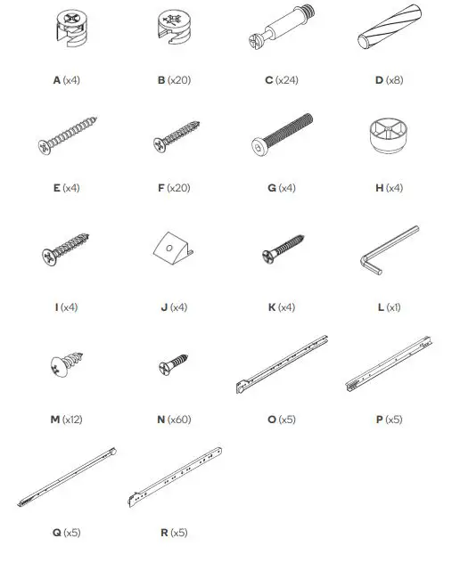 Kogan Ovela William Filing Cabinet Desk - Hardware