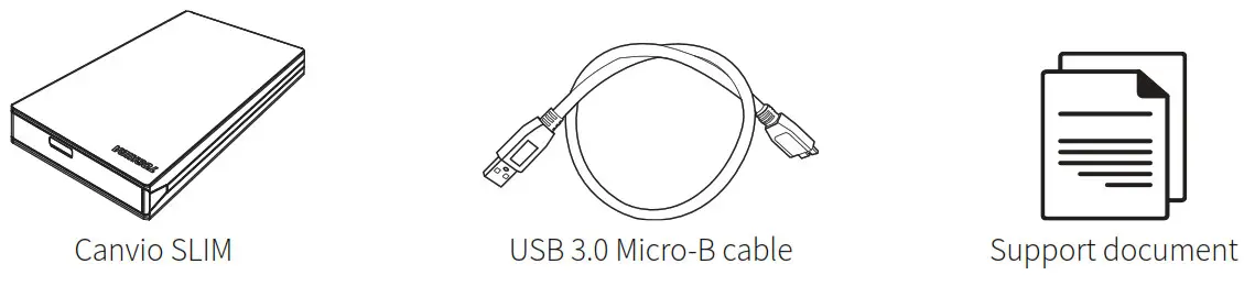 TOSHIBA 266596 Canvio Slim External Hard Drive - Components
