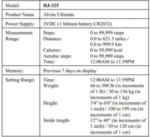 SPECIFICATIONS FIG 1