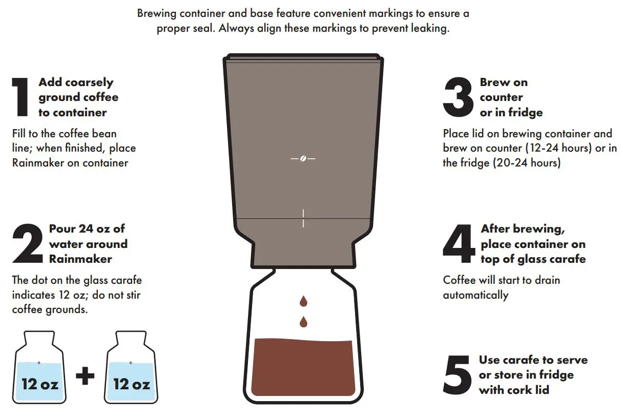 oxo 52141526 Brew Compact Cold Brew Coffee Maker Instruction Manual - To Brew