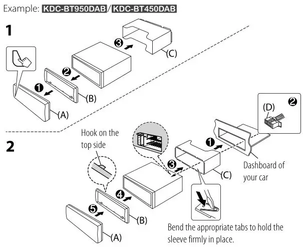 KENWOOD Receiver - Installing the unit
