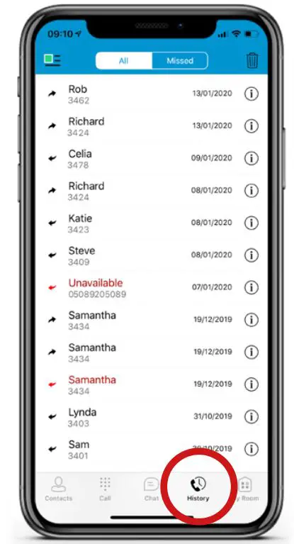 HiHi CONNECT App User Guide - CALL HISTORY