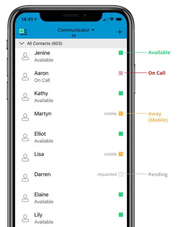 HiHi CONNECT App User Guide - Changing your status