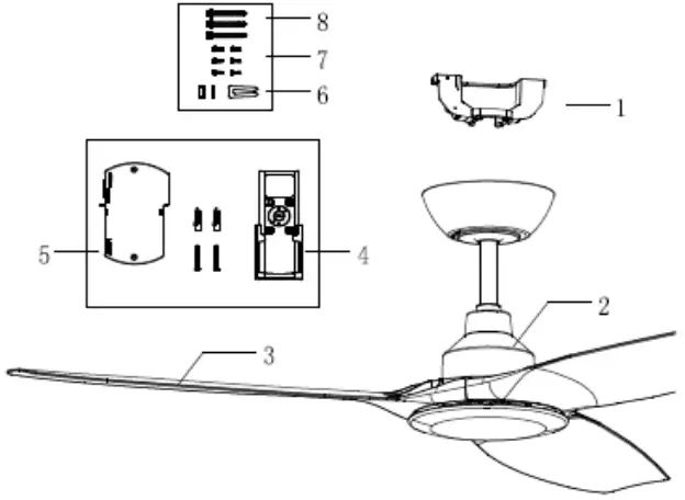 ventair SKY903WH DC Ceiling Fan with 20W Tri Colour LED Light and Remote - LIGHT