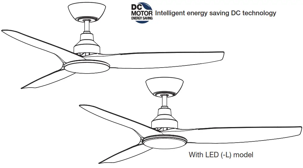 ventair SKY903WH DC Ceiling Fan with 20W Tri Colour LED Light and Remote