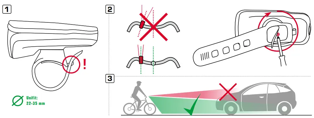 SIGMA 73665 Aura 80 USB LED Front Light- MOUNTING 2