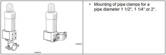 FIG 16 Installation with pipe clamp
