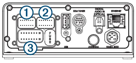 FUSION MS WB670 Apollo Marine Entertainment Hideaway System - Port Identification