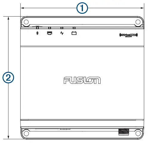 FUSION MS WB670 Apollo Marine Entertainment Hideaway System - Top Dimensions