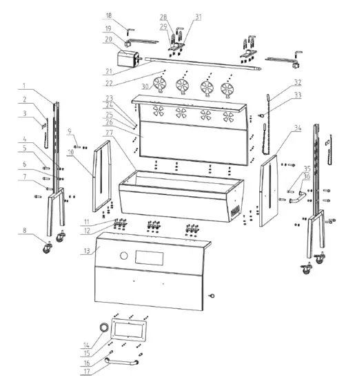 KLARSTEIN 10035373 Sauenland Pro XL Suckling Pig BBQ Grill 1
