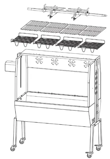 KLARSTEIN 10035373 Sauenland Pro XL Suckling Pig BBQ Grill 11