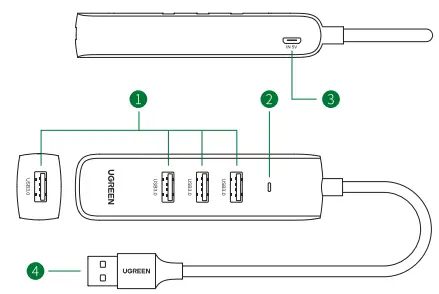 UGREEN CM416 4-Port USB 3.0 Hub-fig2