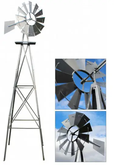 wiltec 51798 245cm Silver-coloured Windmill Wind Game Ball Bearing Mill