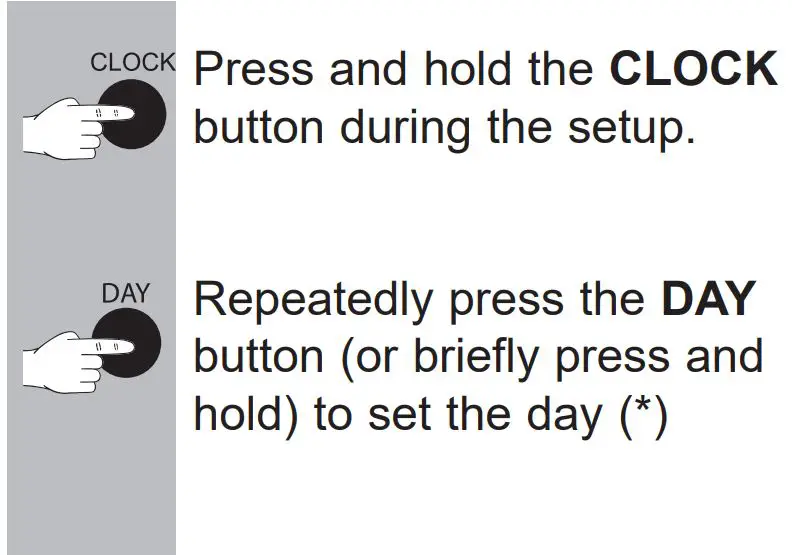 Alecto DTS-814 Electronic Time Switch - To set the actual day and time