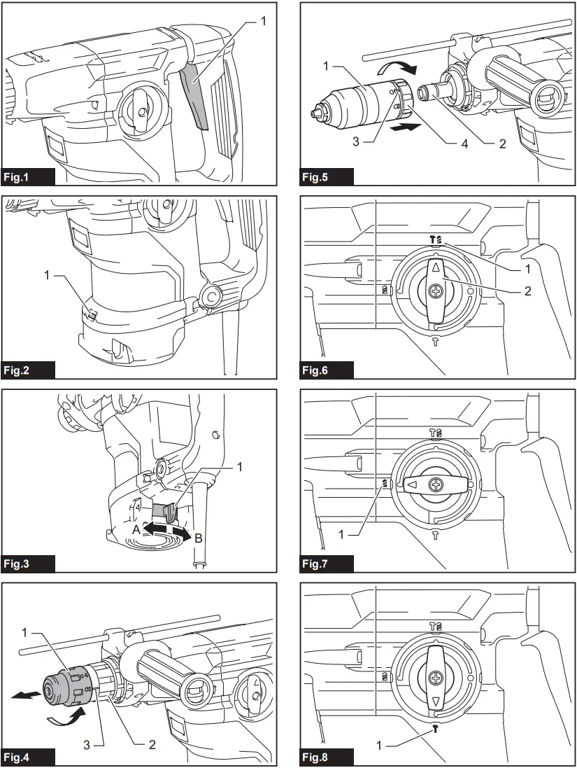 makita HR3011FC Rotary Combination Hammer - Fig