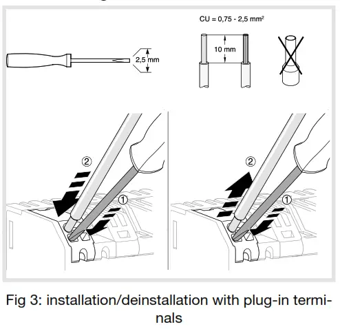 hager TYA604A Output module 4 fold 4A - Fig 2 Device connection