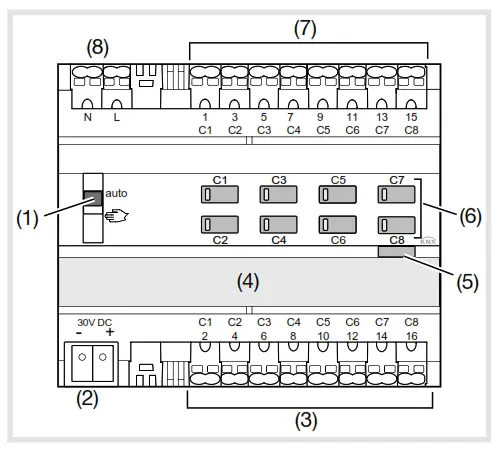 hager TYA604A Output module 4 fold 4A - fig