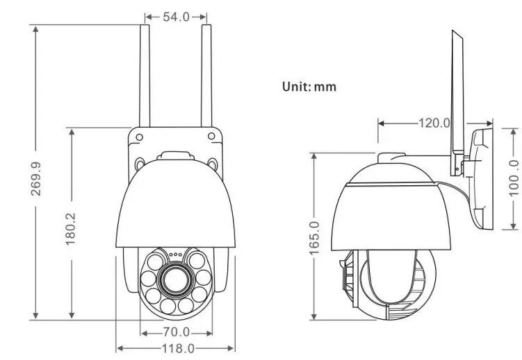 5MP Smart Dual Light WiFi PTZ Speed Dome Camera - Fig
