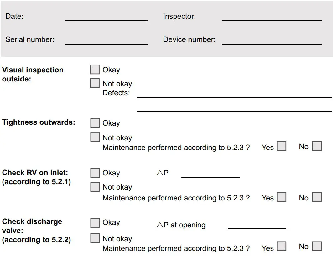 resideo Braukmann BFW112-65AC User Manual - Maintenance Report