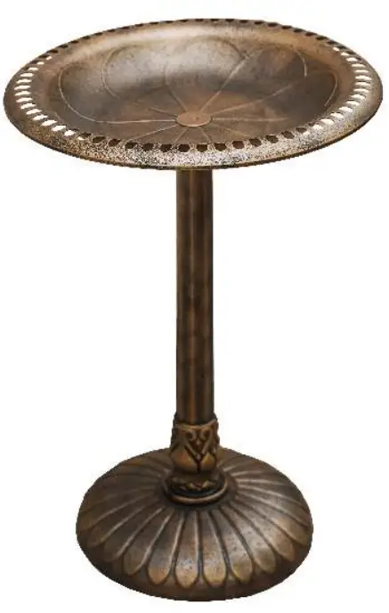 XBRAND BB3363GN Flower Design Birdbath