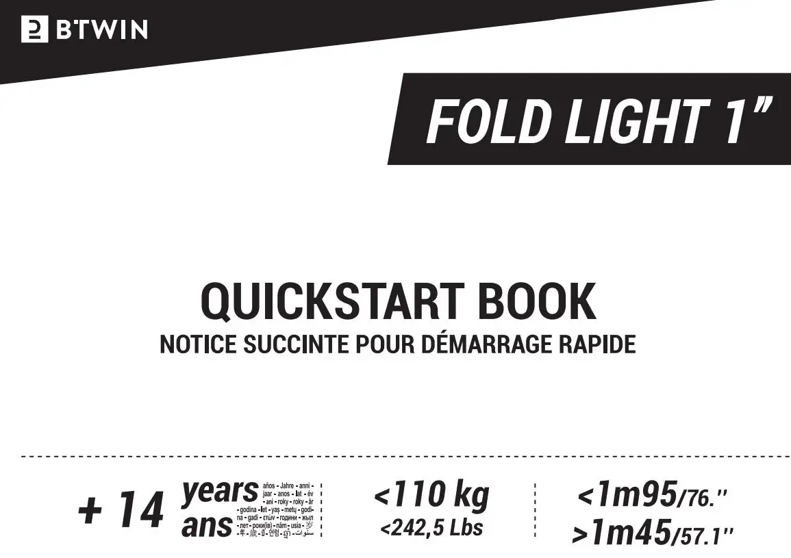 BTWIN Fold Light 1 Folding Bike Instruction Manual