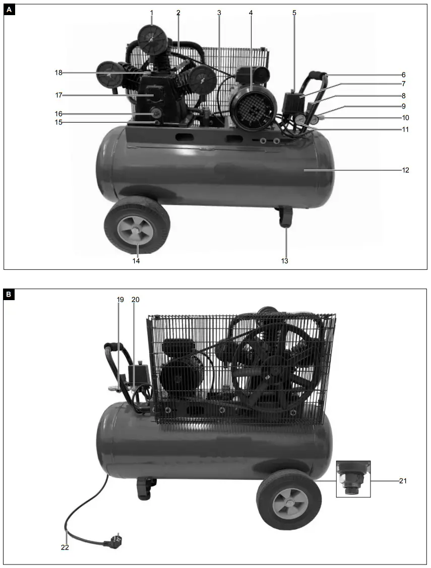 scheppach HC550TC-230V Compressed Air Compressor - Figure 1