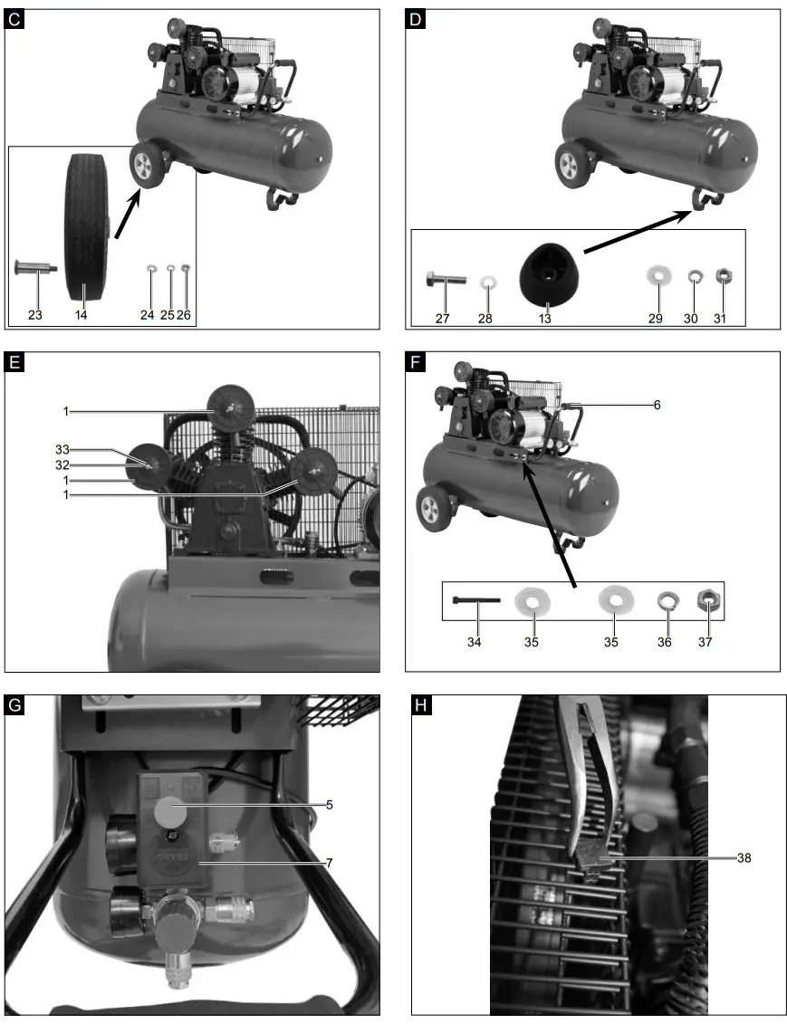 scheppach HC550TC-230V Compressed Air Compressor - Figure 2